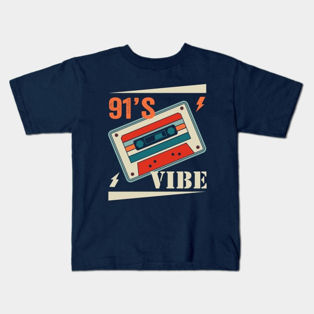 91’s Old Vibe Kids T-Shirt by Ortumuda